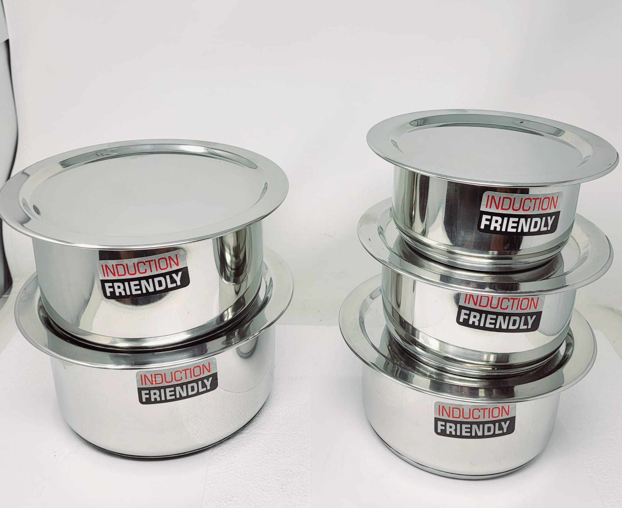 Vinod Cookware Stainless Steel Multipurpose Tope With Lid 5 Pcs Set